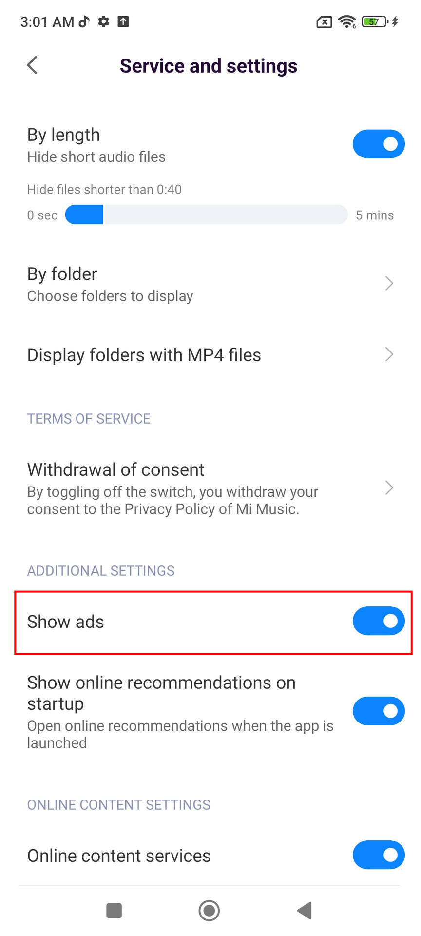 How to remove ads on Xiaomi Music 4