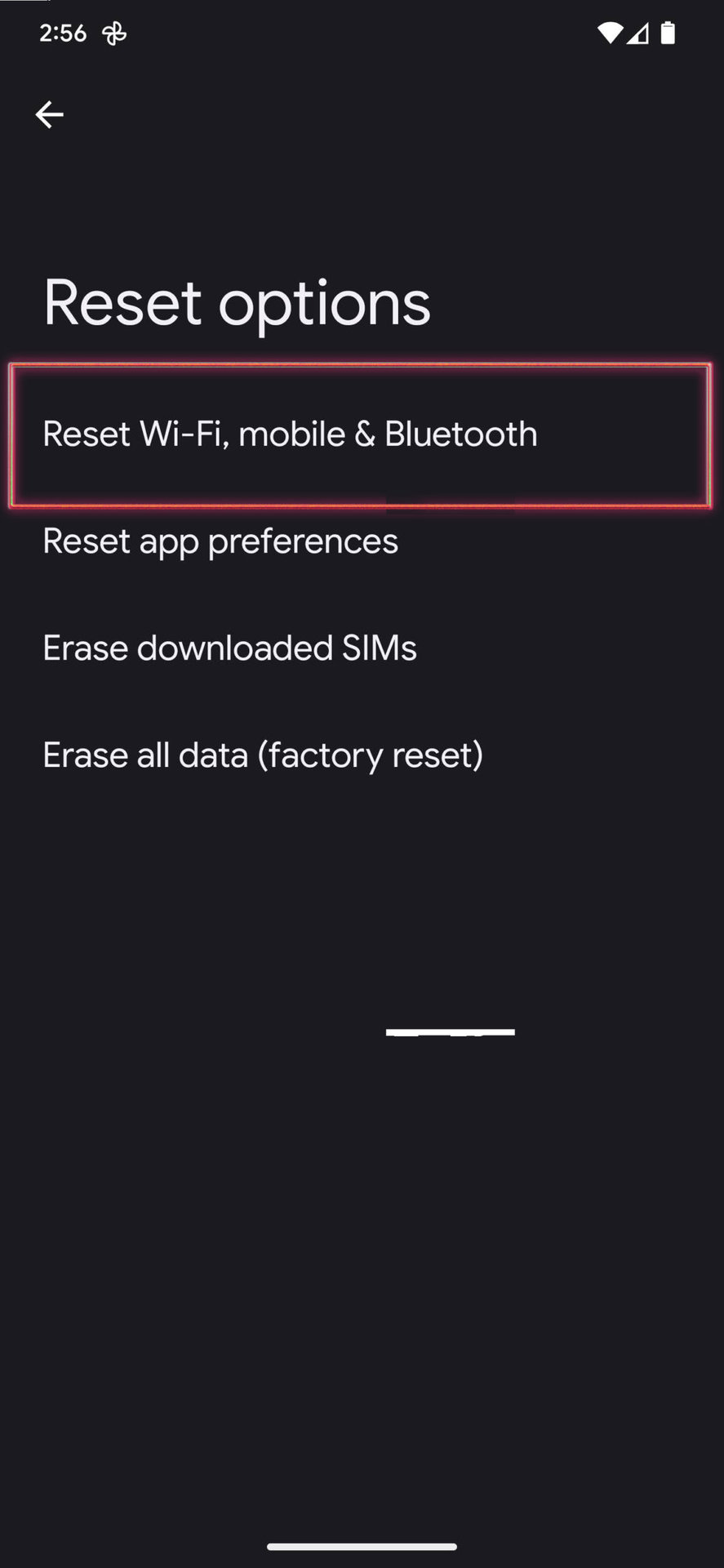 How to reset network settings 3