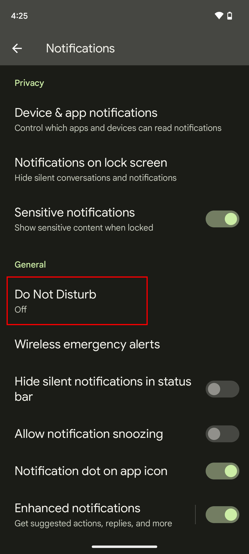 How to turn on Do Not Disturb on Pixel using the Settings 2