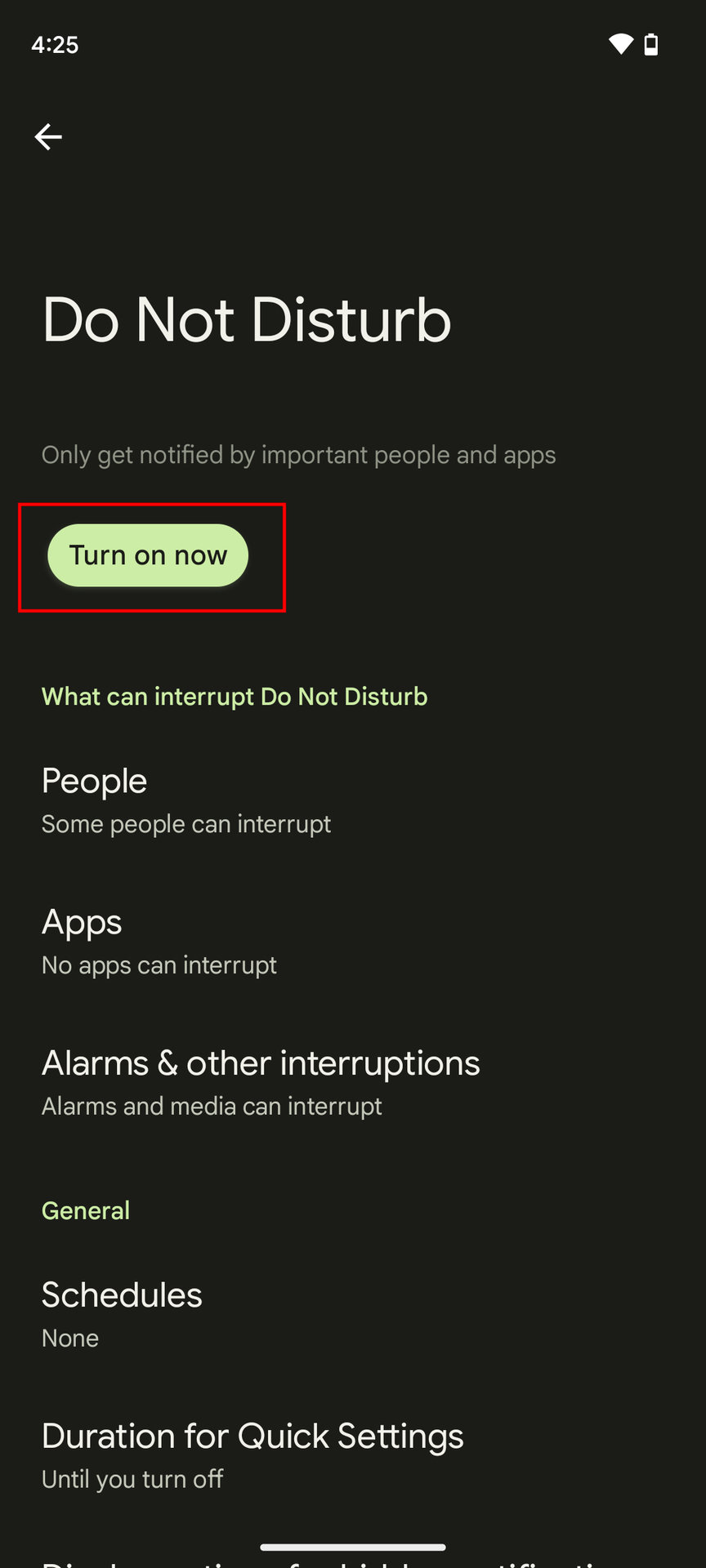 How to turn on Do Not Disturb on Pixel using the Settings 3