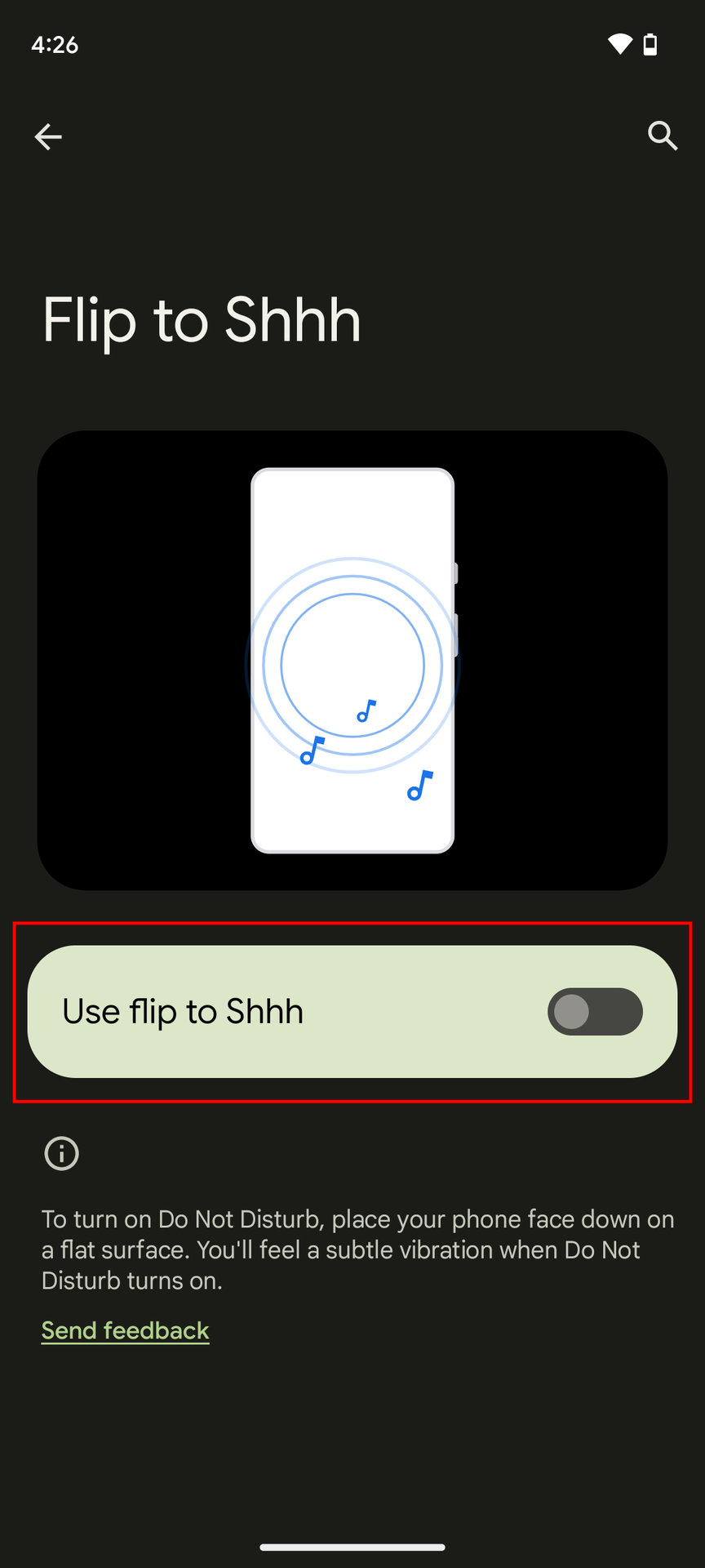 How to turn on Flip to Shhh on Pixel 3