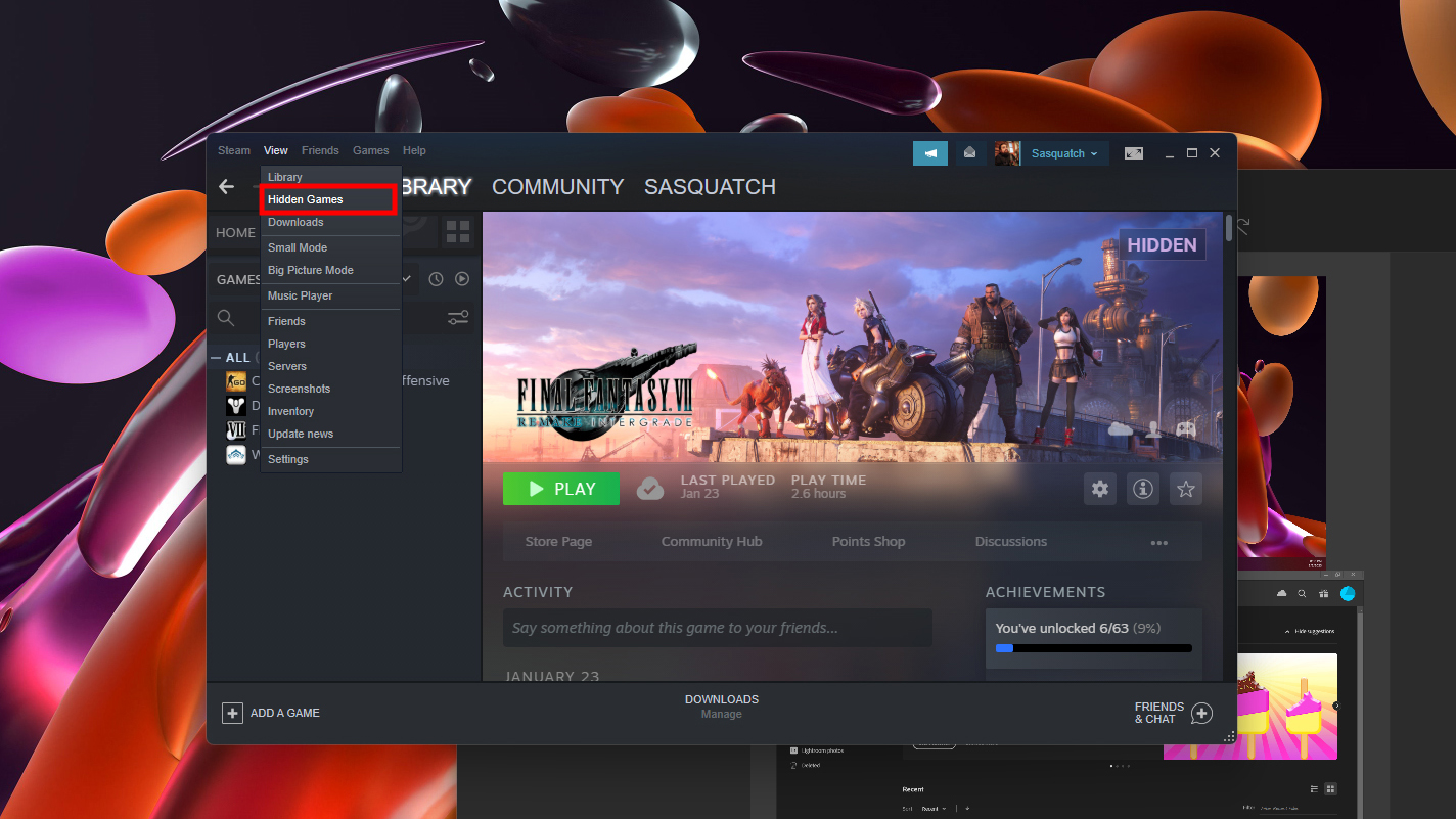 How to unhide a game on Steam 2