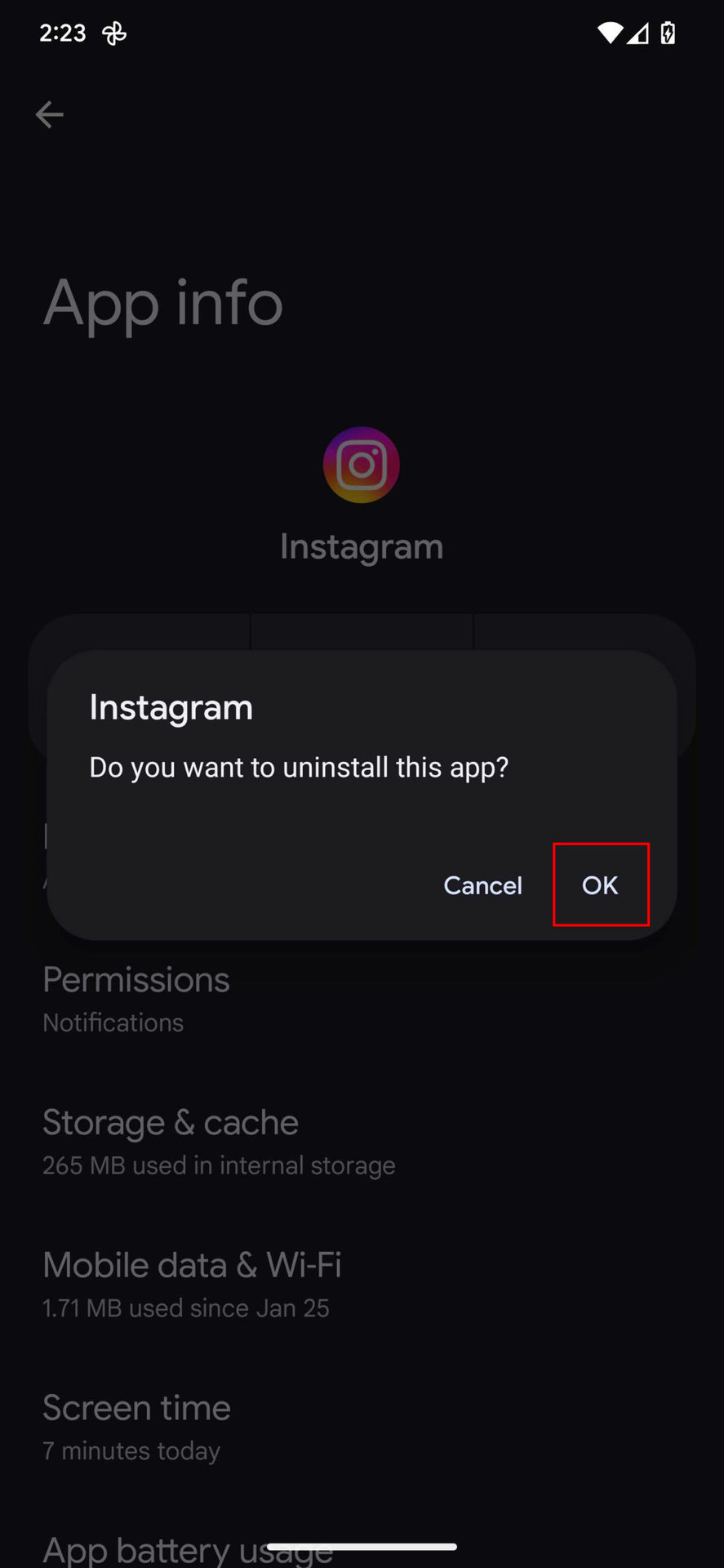 How to uninstall Instagram on Android 4