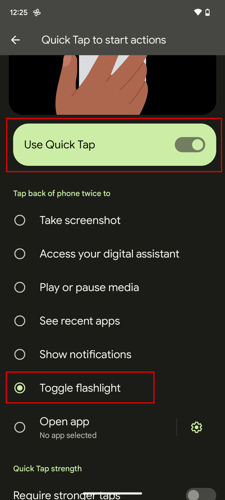 How to use Quick Tap to toggle flashlight on Pixel phones 4