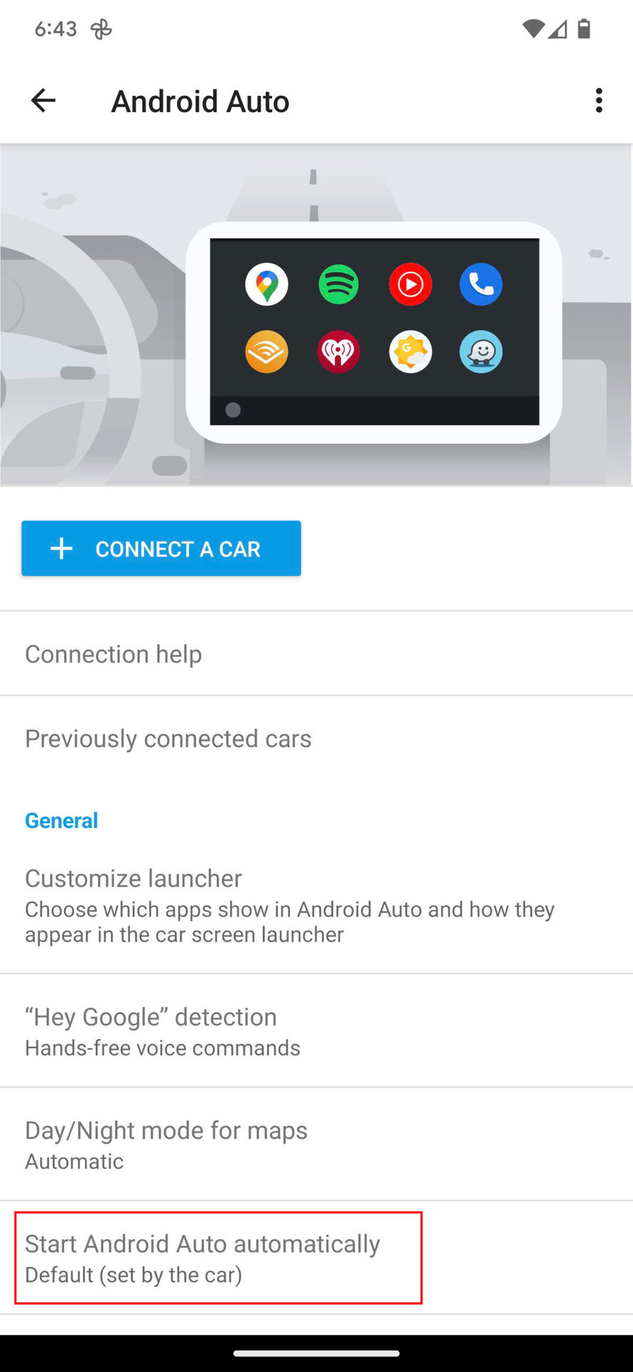 Modify the Android Auto settings 4
