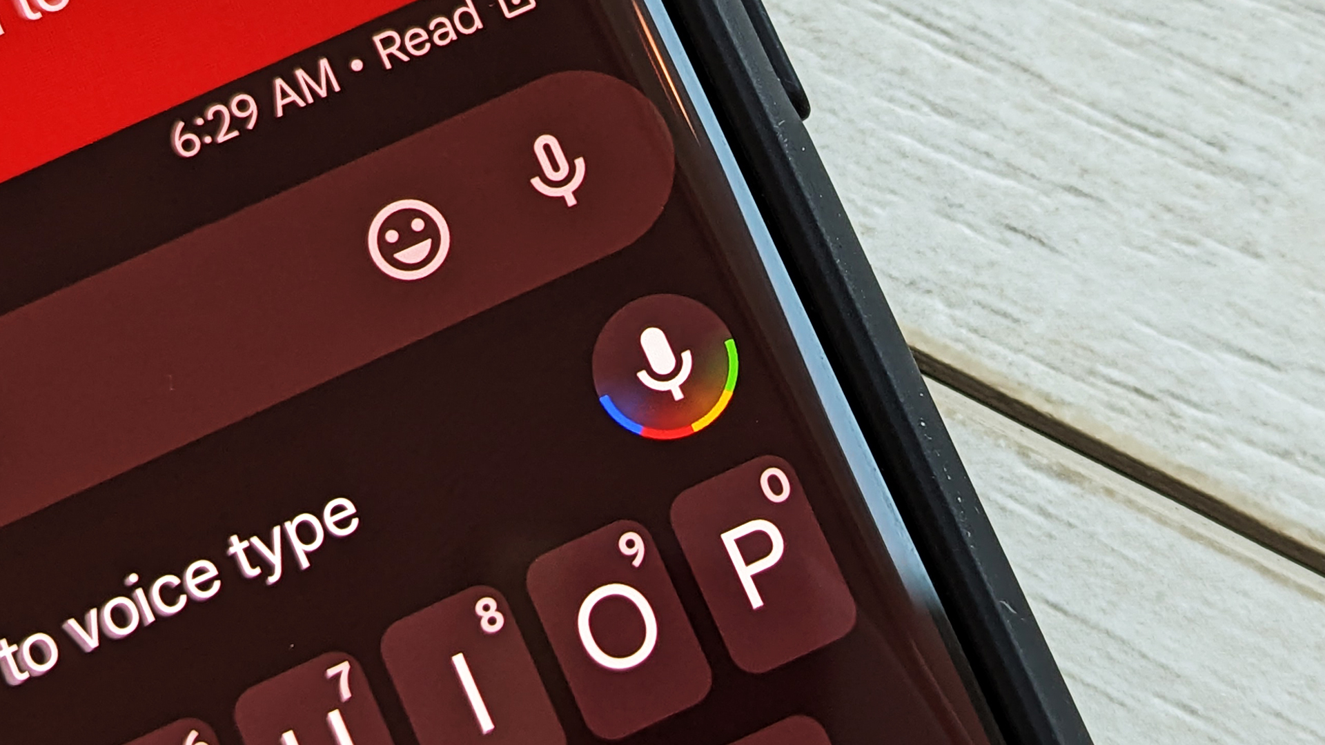 On the voice device to type with the Google Assistant