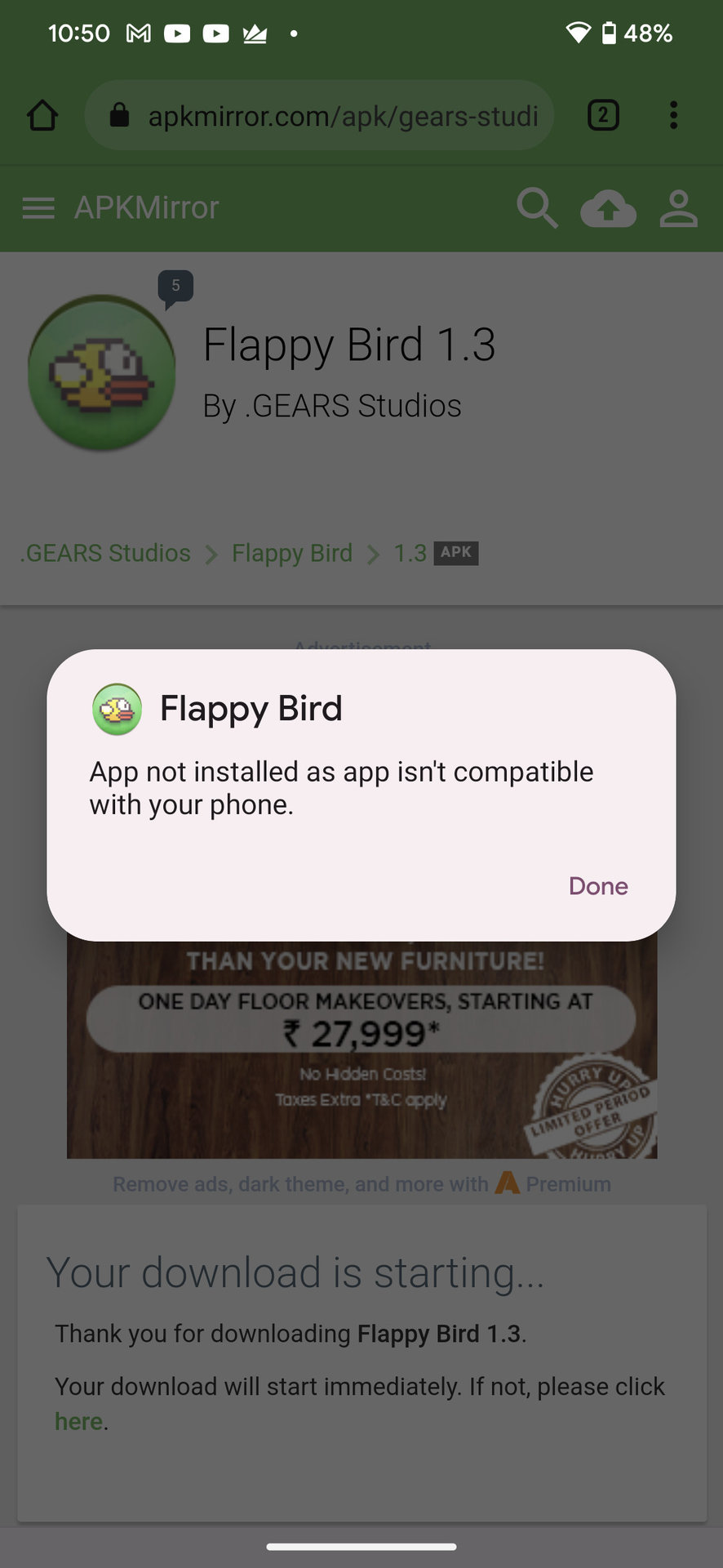 Pixel 7 Pro flappy bird 32 bit support