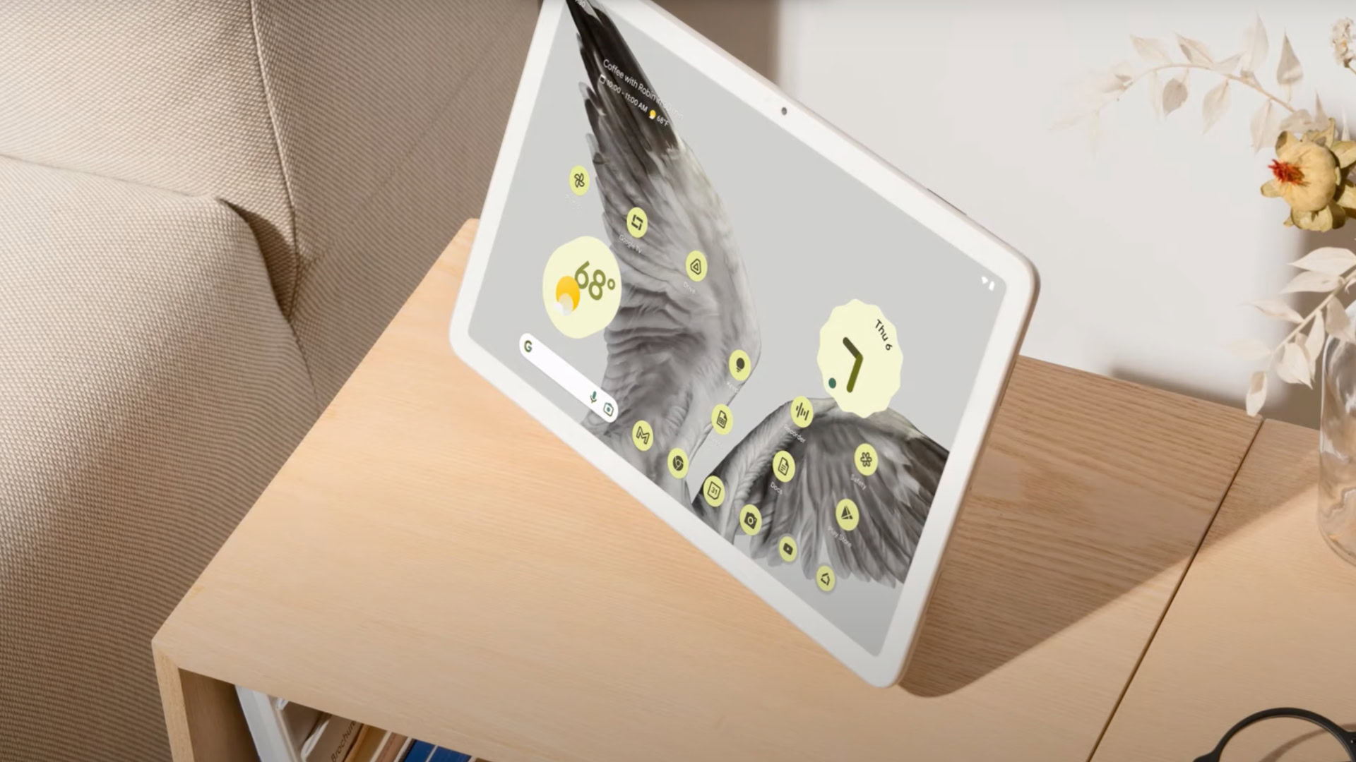 Pixel Tablet-screenshot van de Pixel 7-lancering