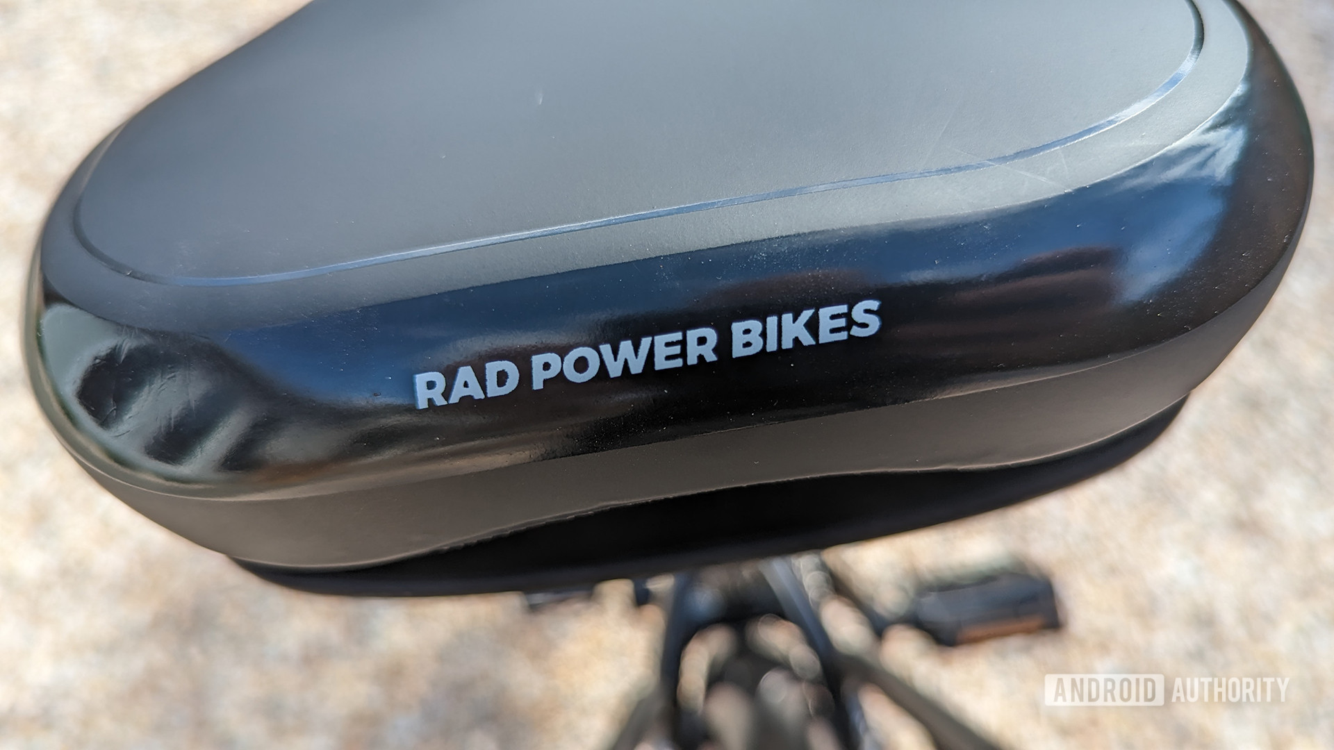 RadPower RadCity 5 Plus logo on back of saddle