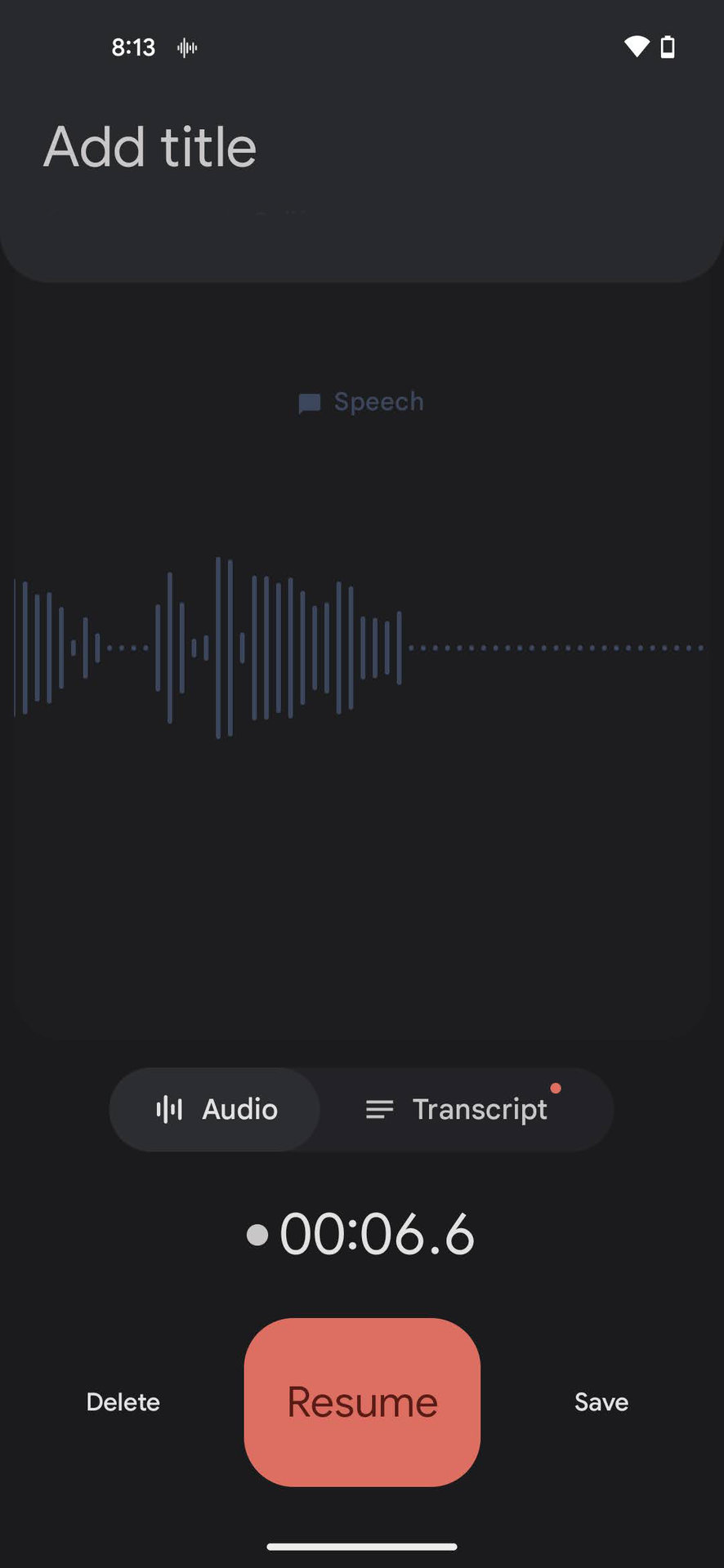 Record Audio on Recorder app 2