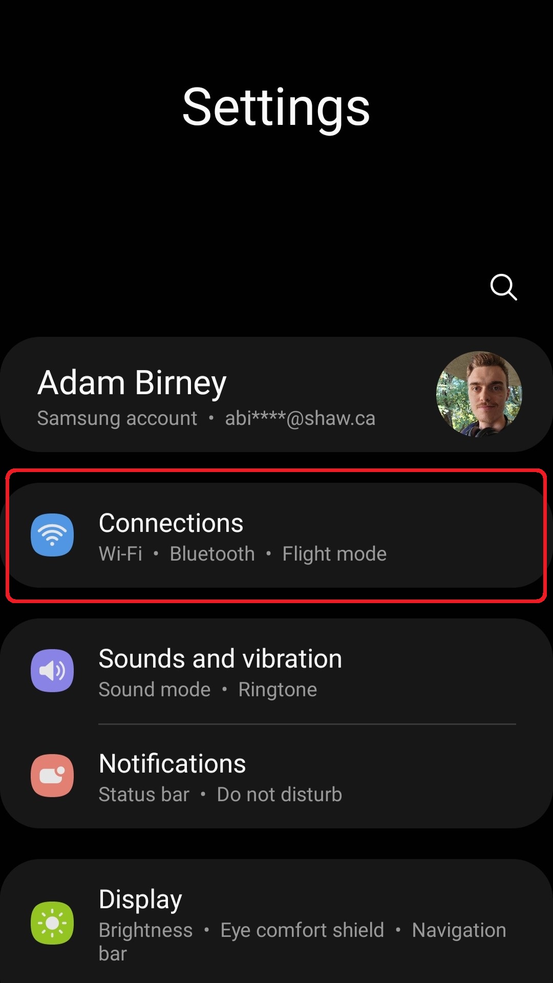 Settings Connections