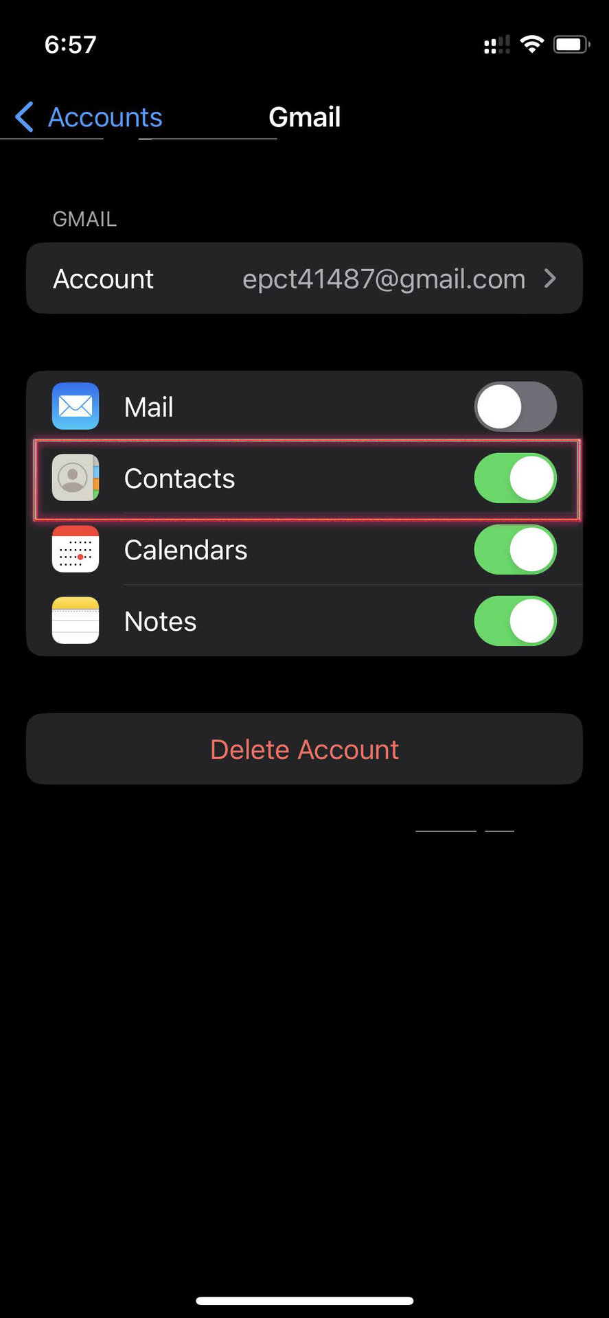 Sync Contacts on iPhone using Google account 4