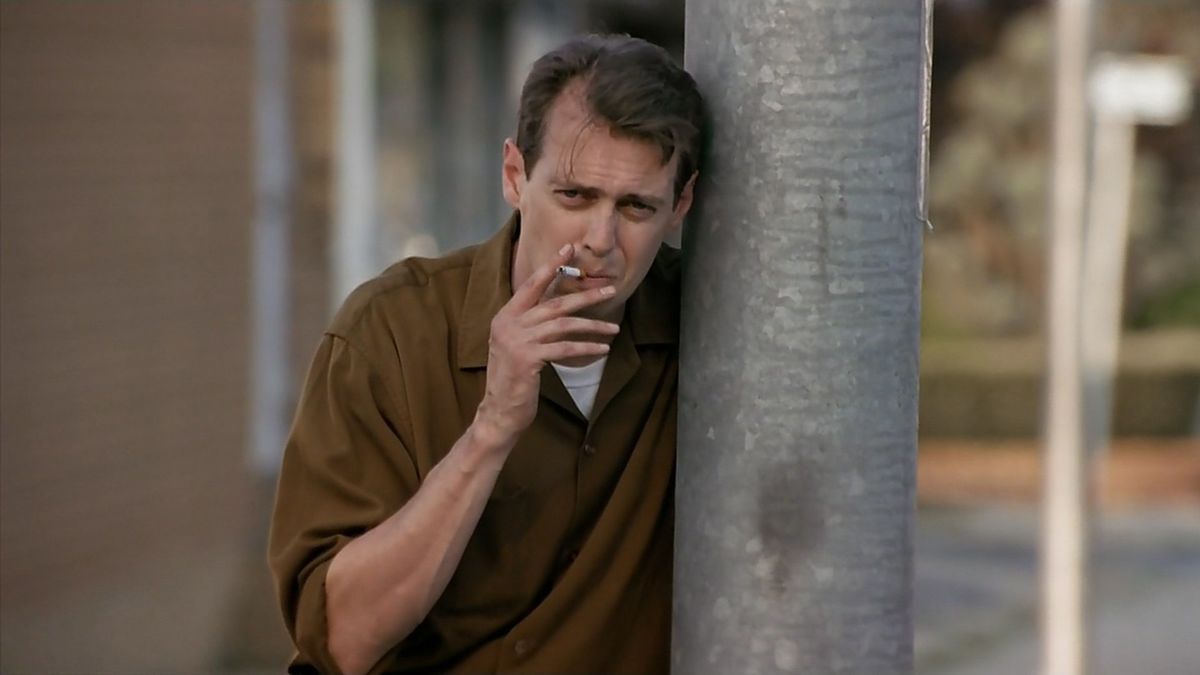 Steve Buscemi smoking a cigarette in Trees Lounge
