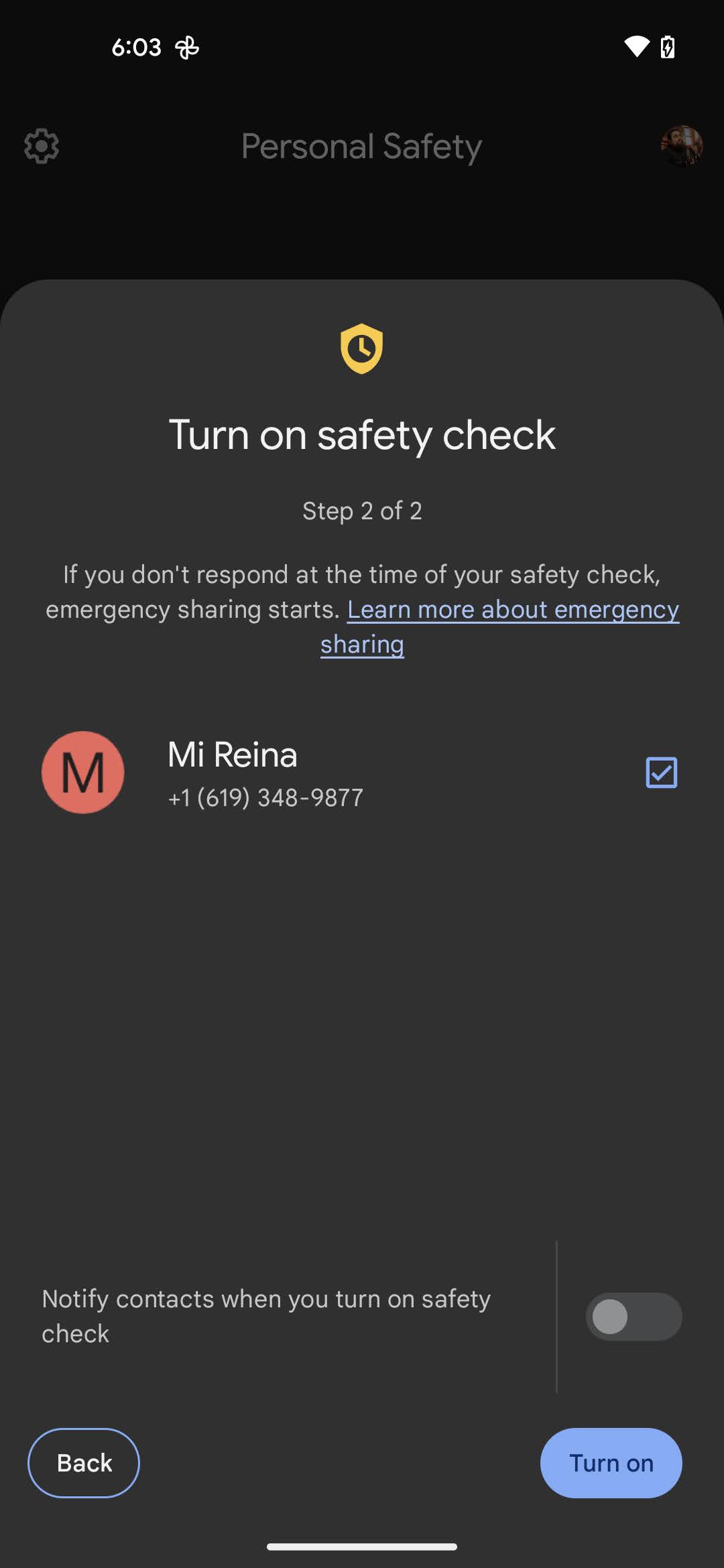 Turn on Safety Check 5