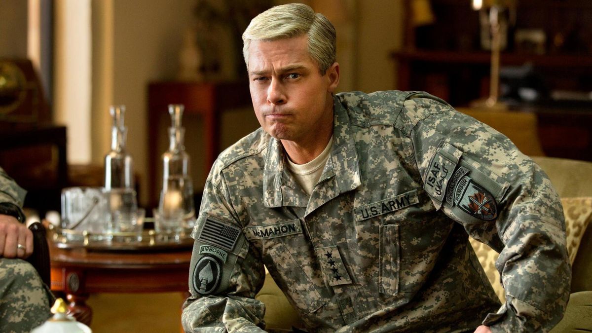 Brad Pitt in War Machine - war movies on Netflix