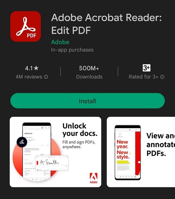 adobe acrobat reader app