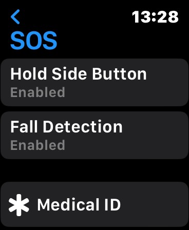 emergency safety apple watch SOS section