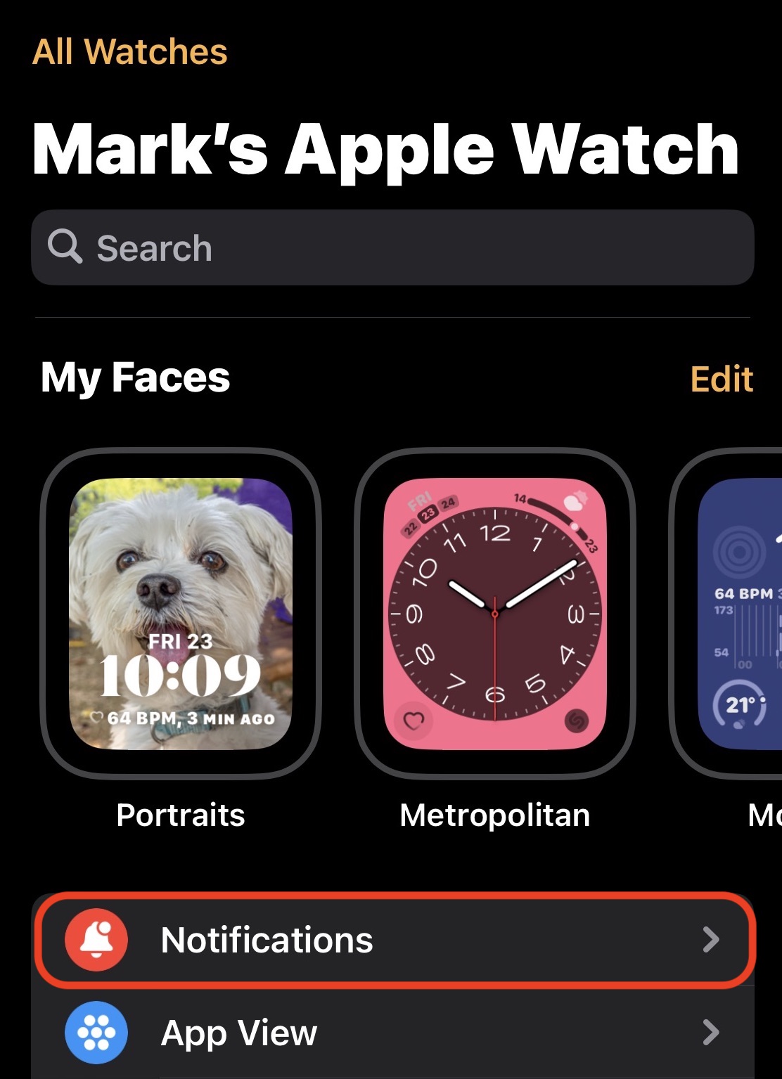 apple watch notifications on iphone