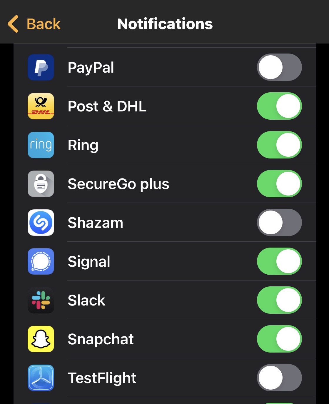 apple watch notifications toggle on and off on iphone