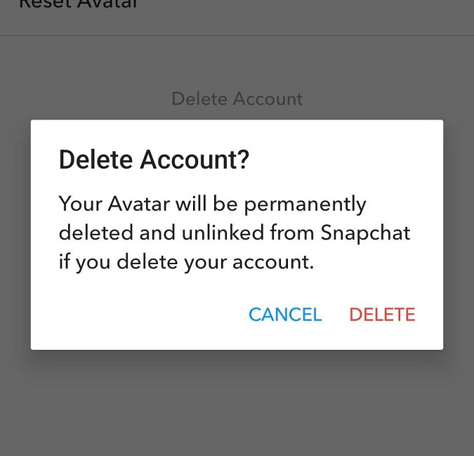 delete account confirmation bitmoji