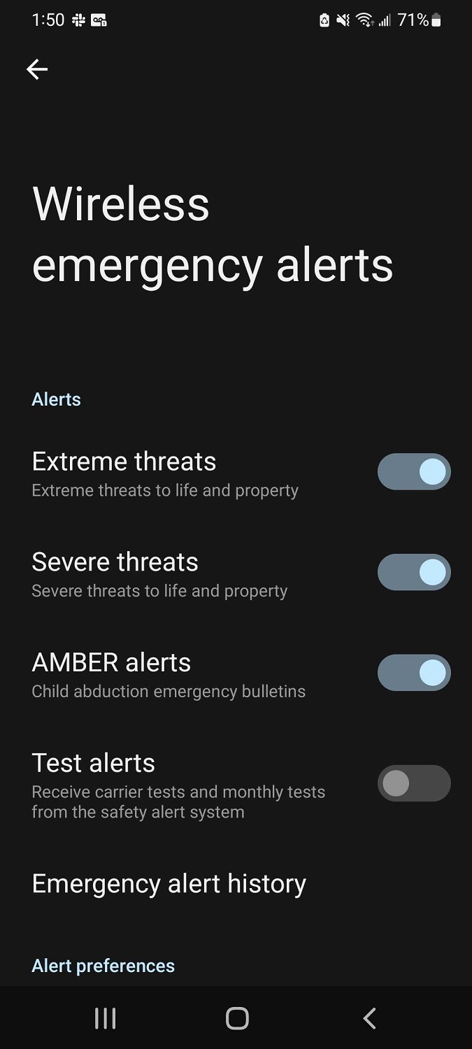 enable the alerts you wish to receive