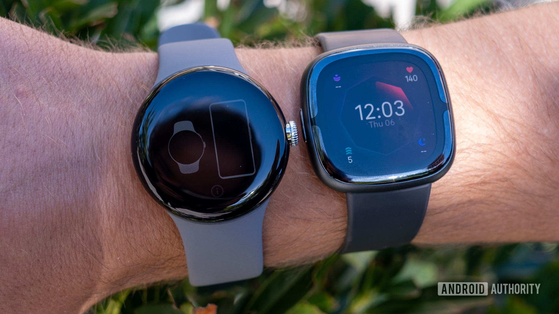 fitbit sense 2 vs google pixel watch on wrist