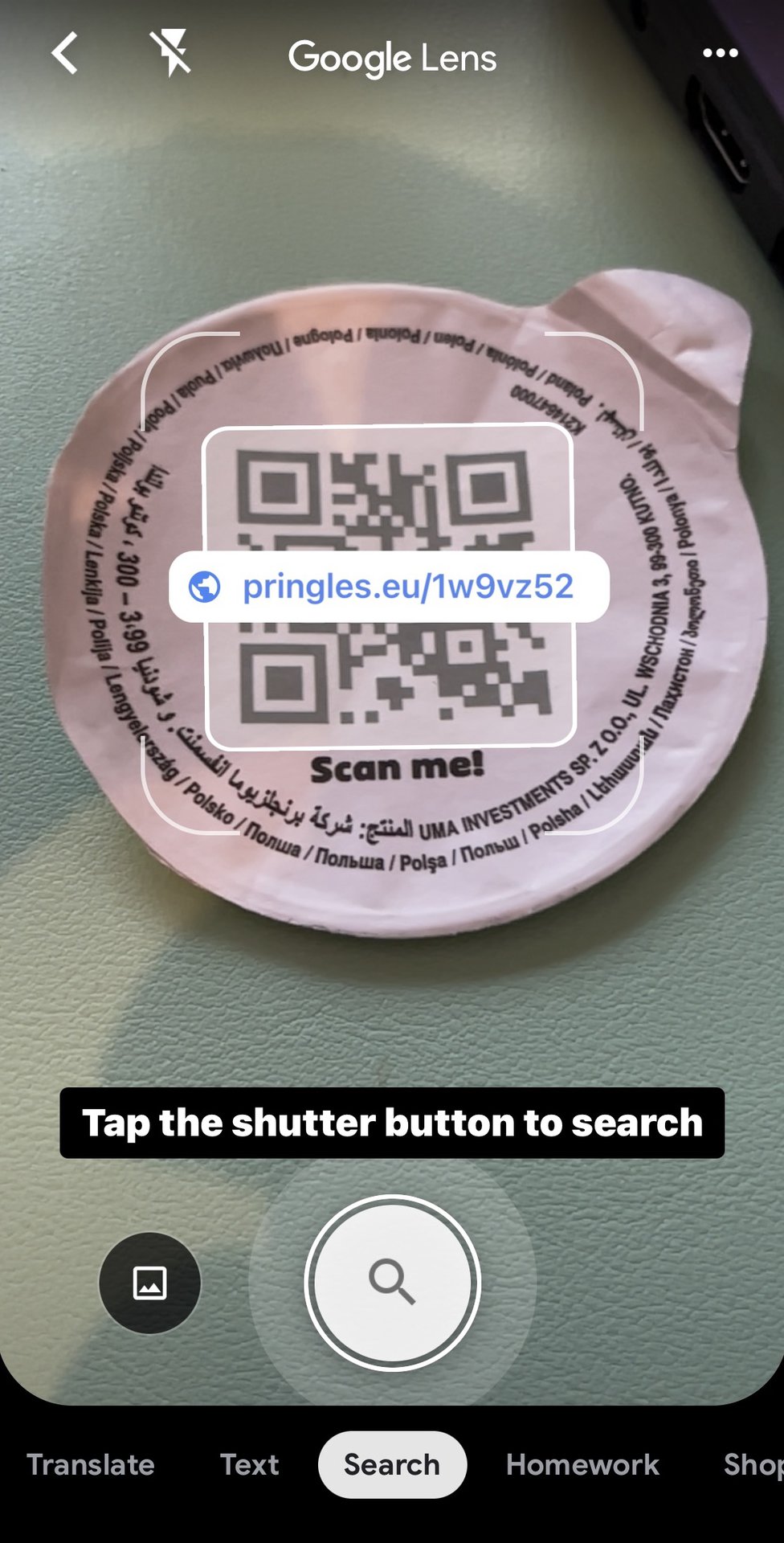 google app lens scan qr code