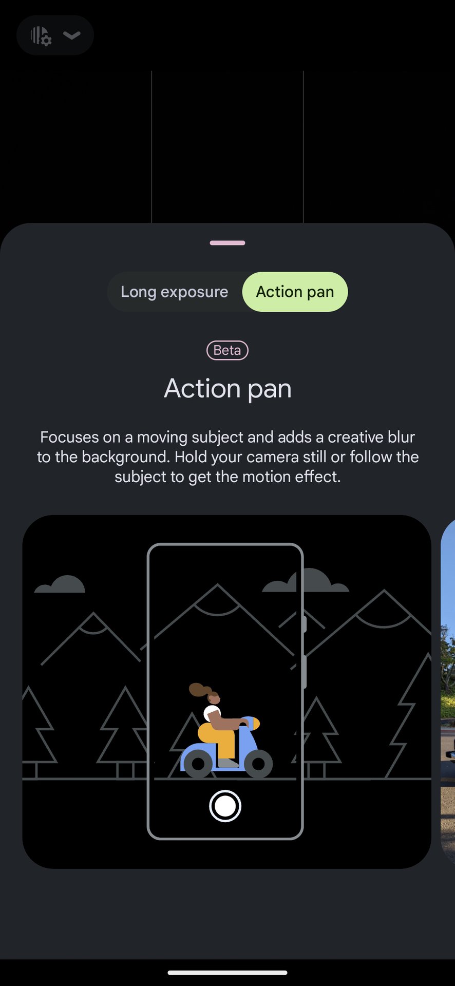 google pixel camera action pan