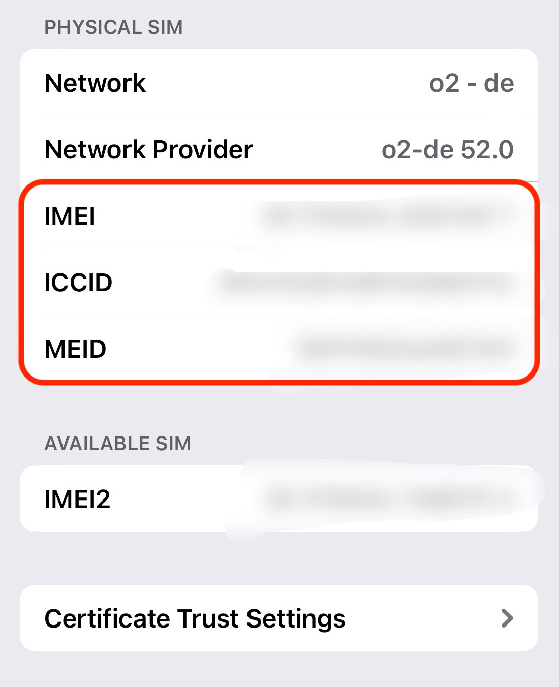 imei meid iccid