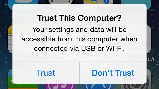 ios trust this computer