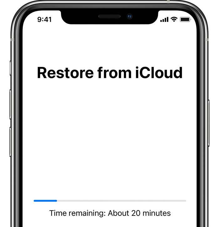 iphone restoring from icloud