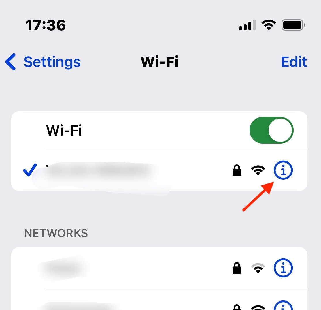 wifi option iphone