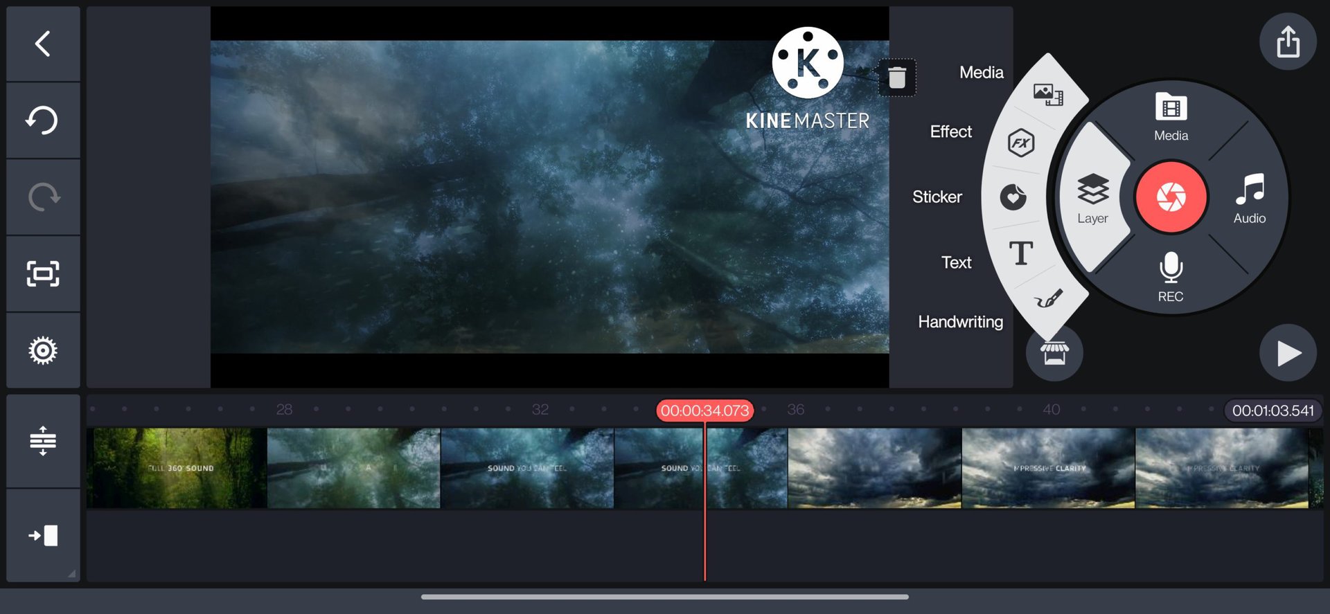 kinemaster video add layers