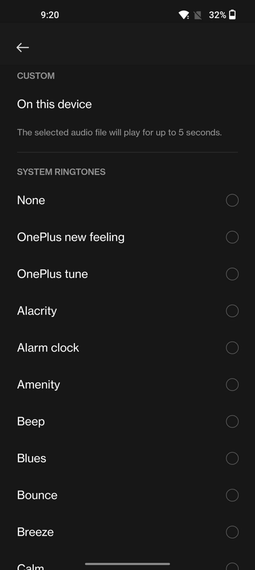 oneplus android 12 select contact ringtone