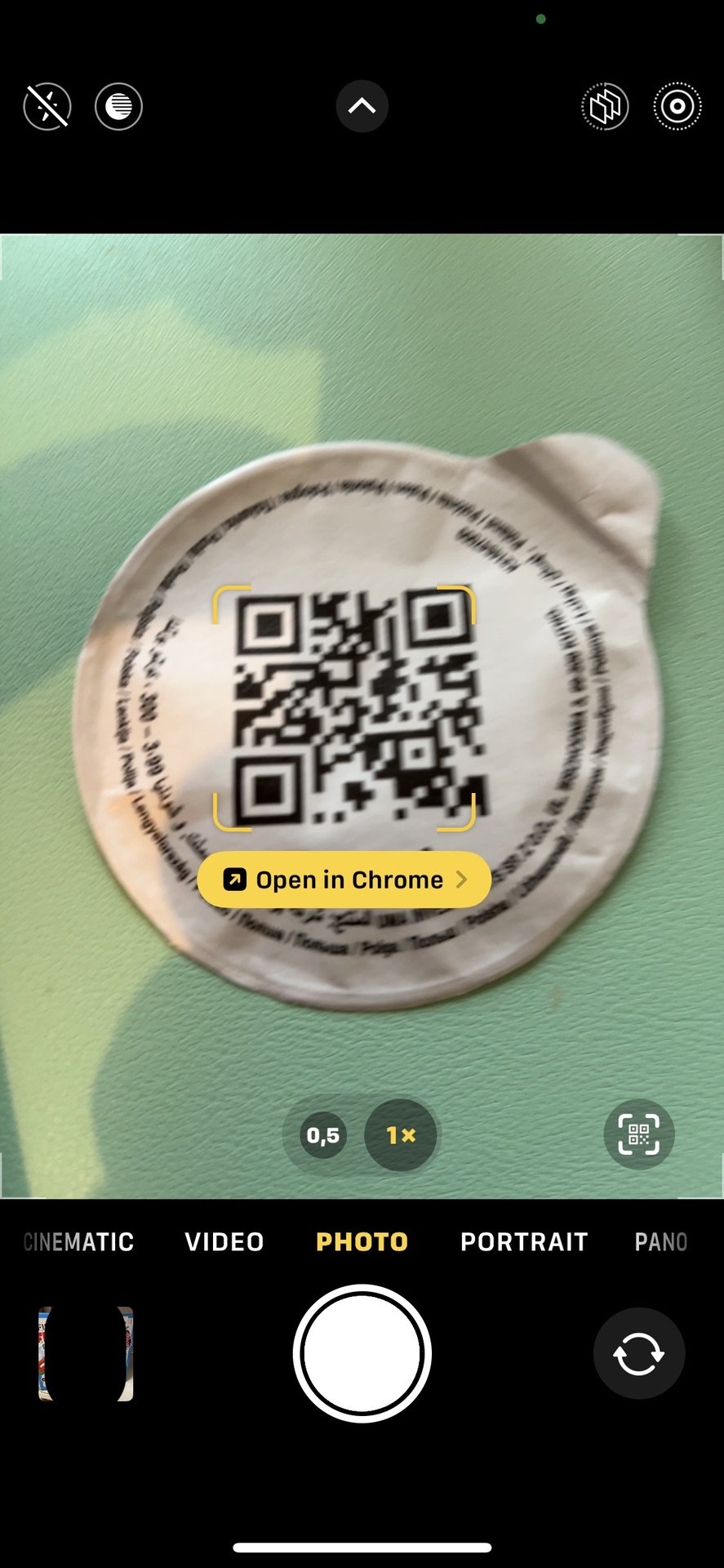 qr code scan iphone camera