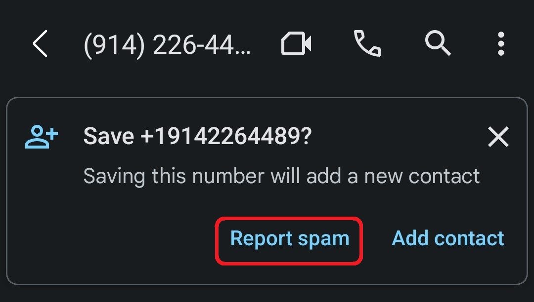 report spam messages
