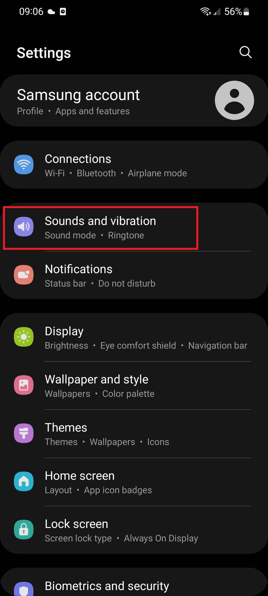 samsung android 12 settings
