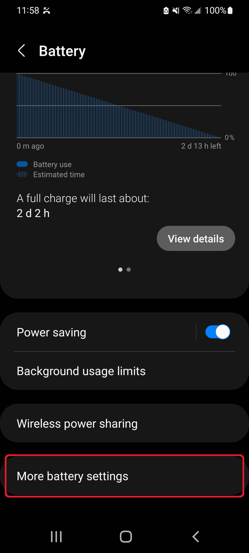 samsung more battery settings