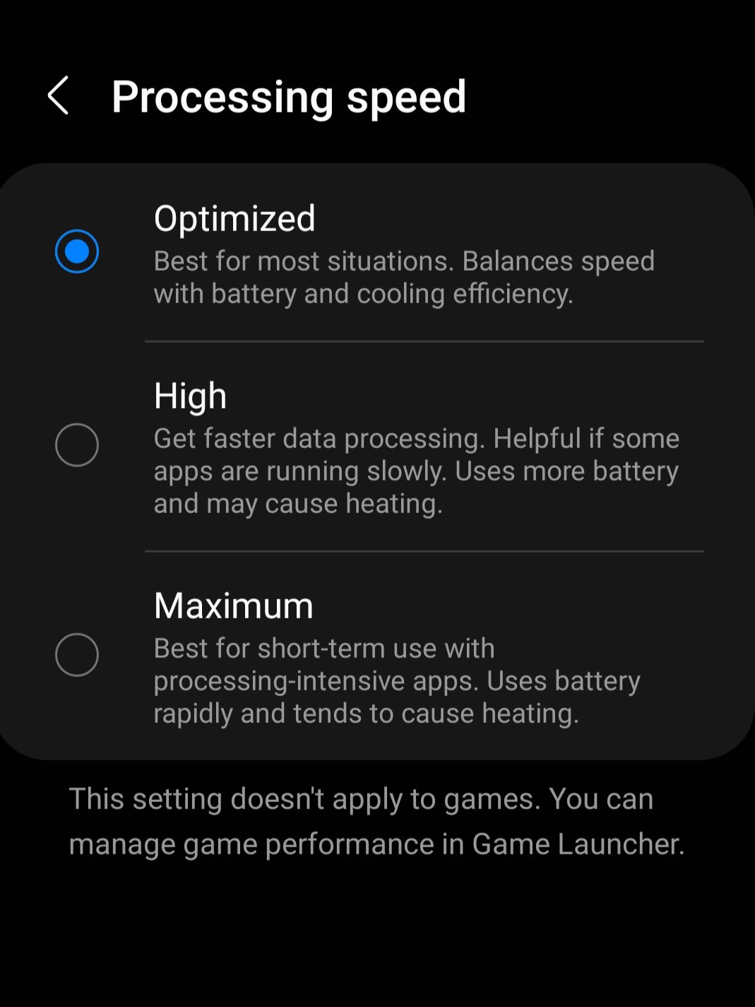 samsung processing speed