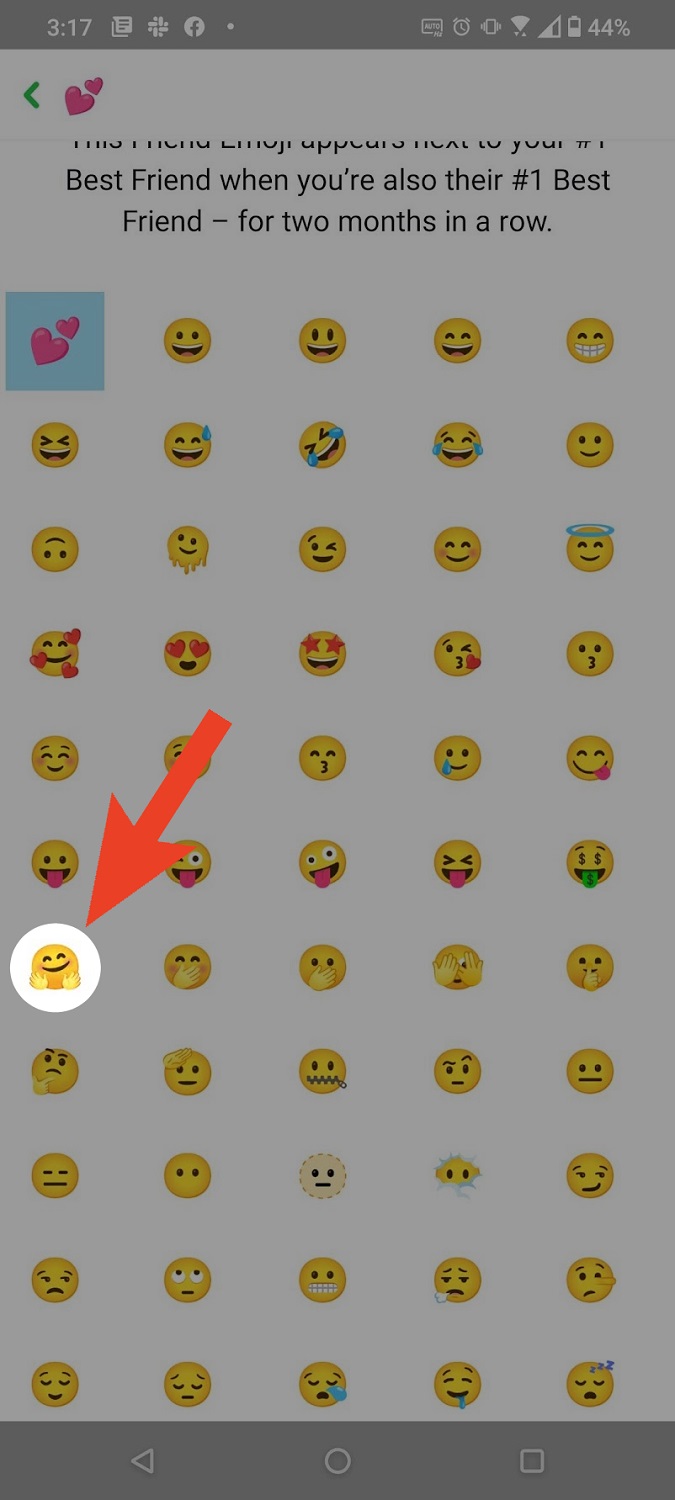 select the new snapchat emoji