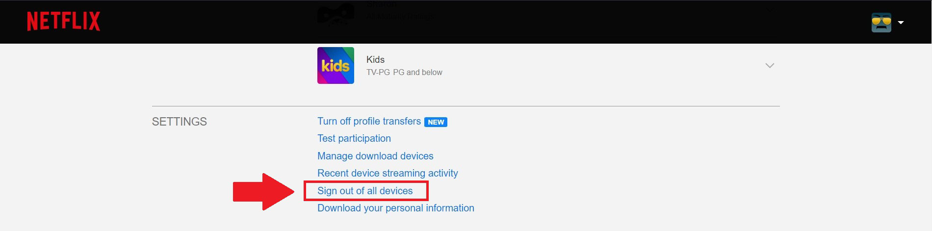 sign out all devices netflix
