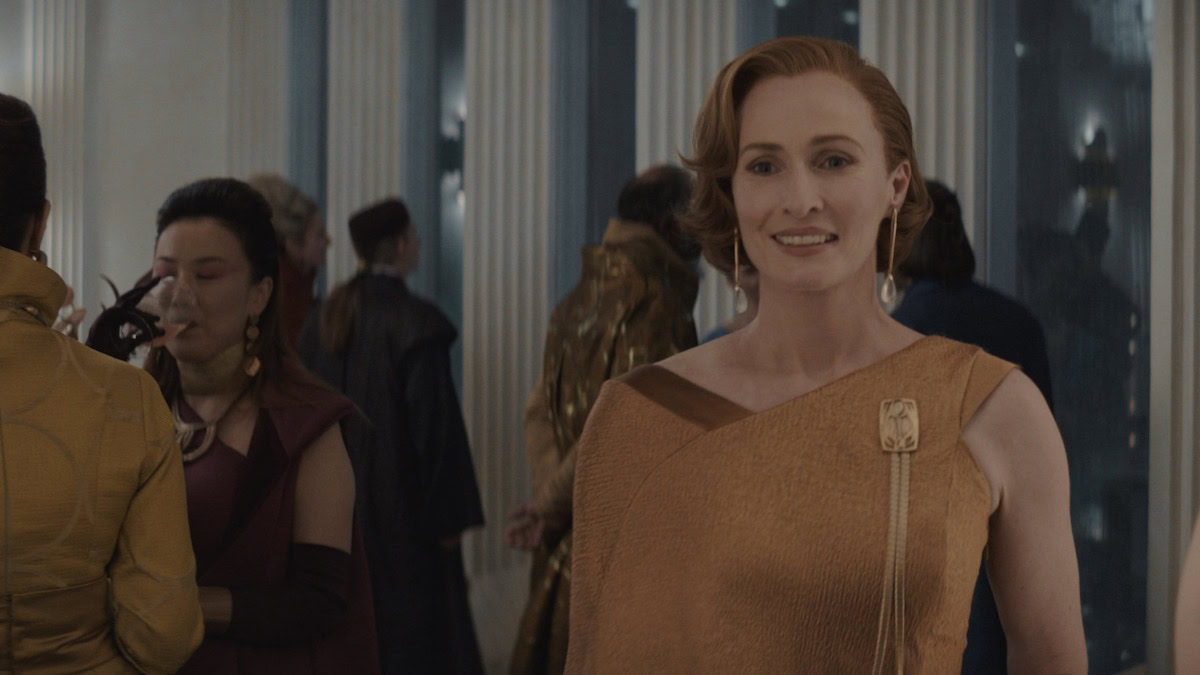 Mon Mothma at a dinner party in Andor - Andor season 2