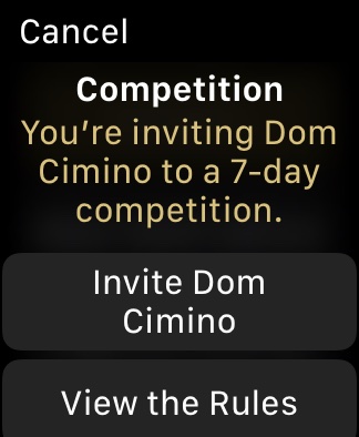 Apple Watch Activity Competition Invite