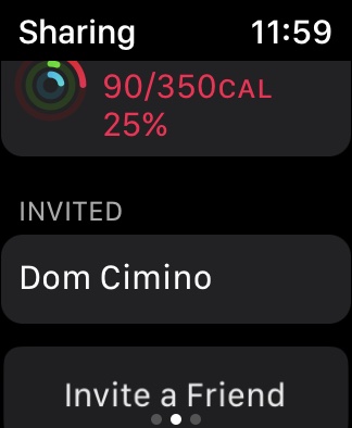 Apple Watch Activity Invited Friend