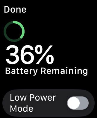 Apple Watch Low Power Mode Toggle