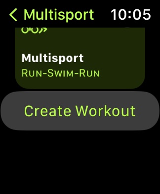 Apple Watch Screenshot Create Workout