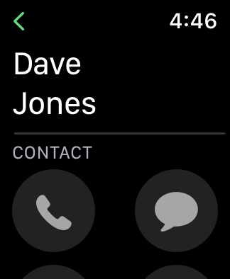 Apple Watch Screenshot Selected Contact
