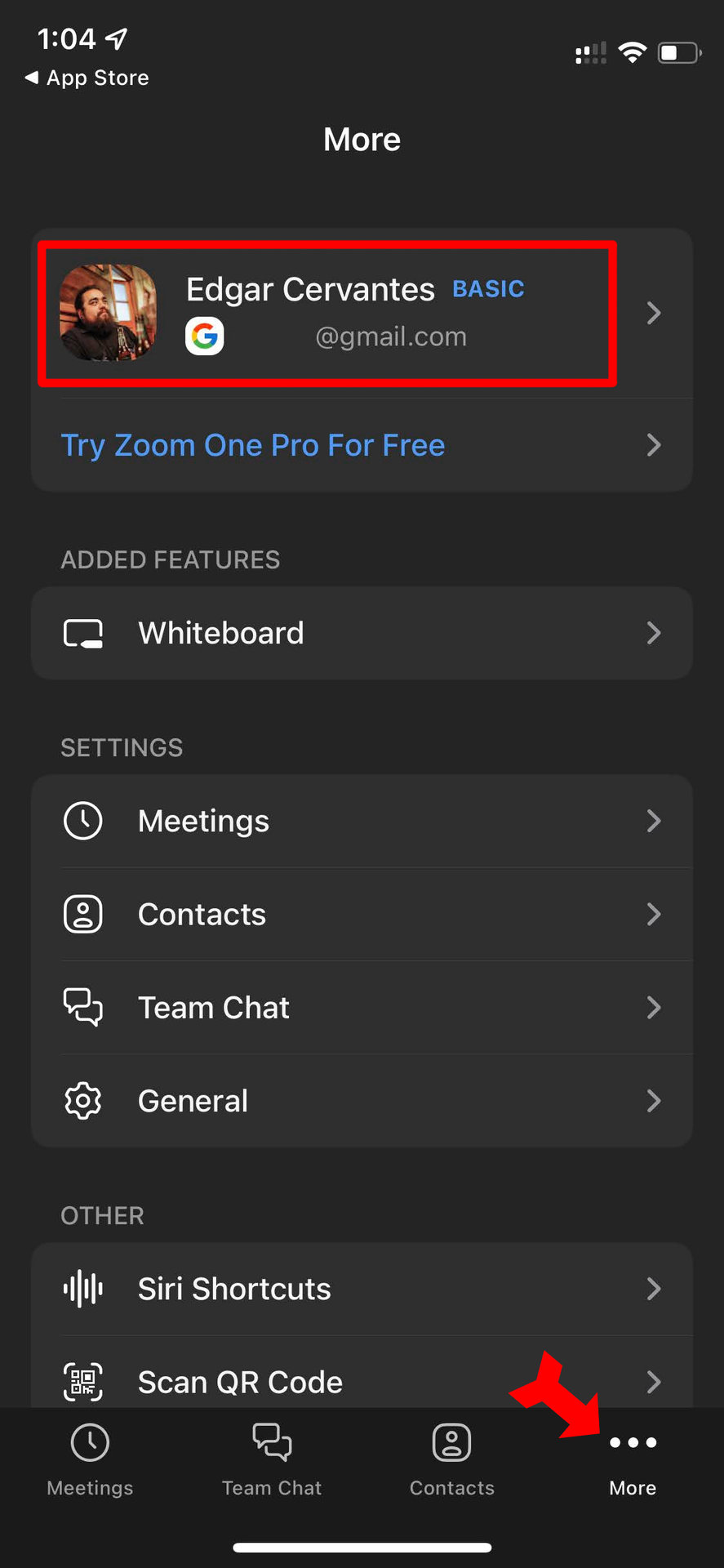 Change Zoom Meeting Display Name on iOS More Screen