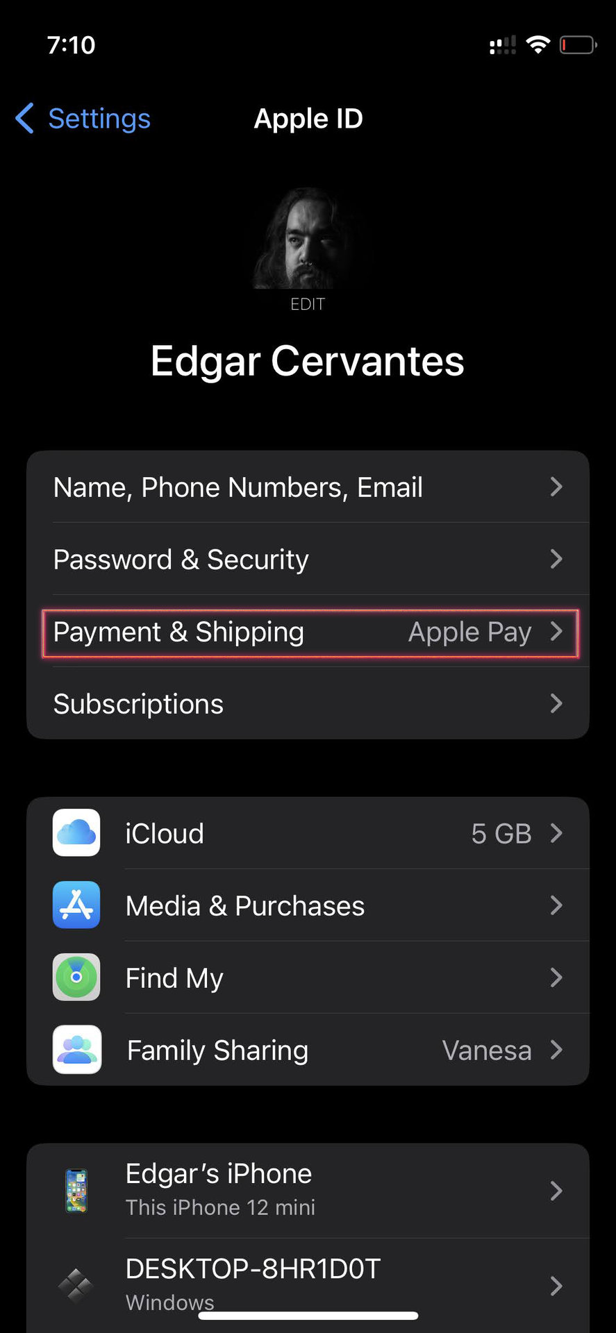 Change address on Apple ID with iPhone 2