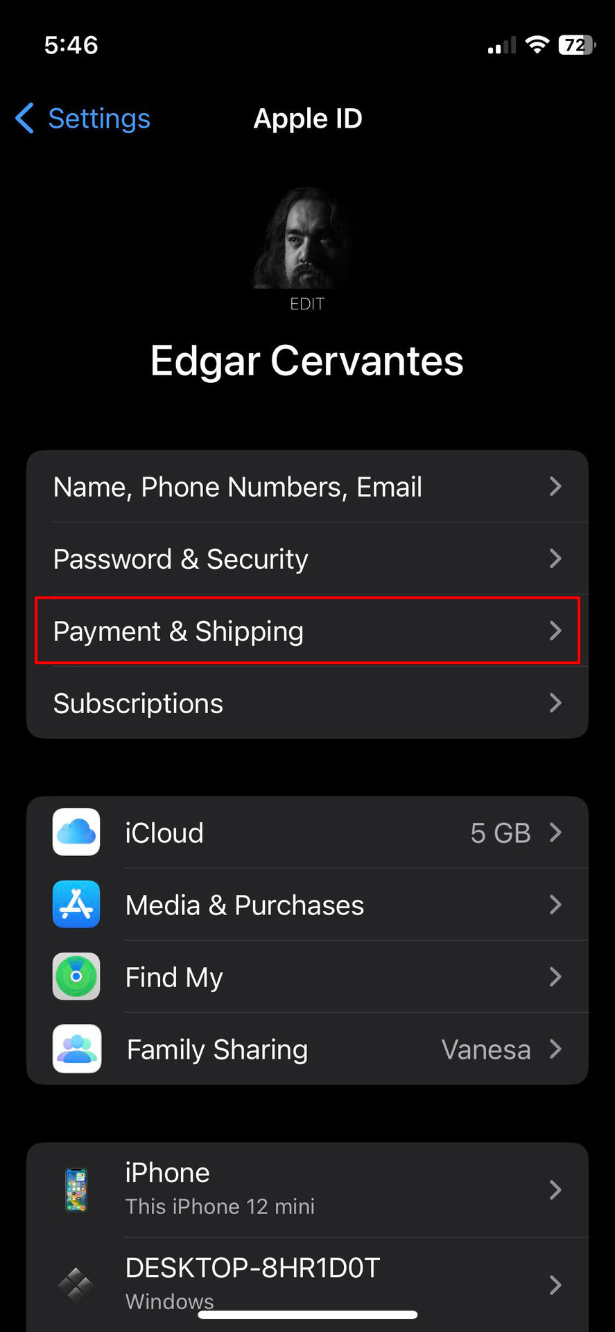 Change your Apple ID address on iPhone 2